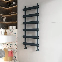 Carisa Moon Oval Panel Ladder Vertical Aluminium Heated Towel Rail