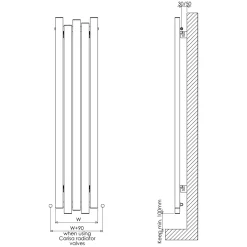 Carisa Motion Single Oval Panel Vertical Aluminium Radiator