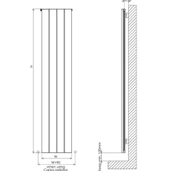 Carisa Nemo Single Panel Vertical Aluminium Radiator