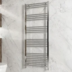 Carisa Nile Flat Vertical Steel Ladder Heated Towel Rail