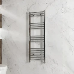 Carisa Nile Flat Vertical Steel Ladder Heated Towel Rail