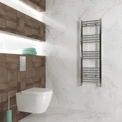 Carisa Nile Flat Vertical Steel Ladder Heated Towel Rail