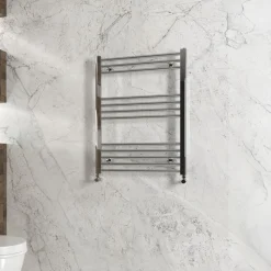 Carisa Nile Flat Vertical Steel Ladder Heated Towel Rail