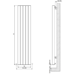 Carisa Otto Oval Single Panel Vertical Aluminium Radiator