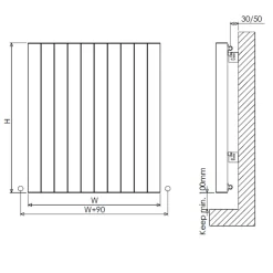 Carisa Otto Oval Single Panel Horizontal Aluminium Radiator