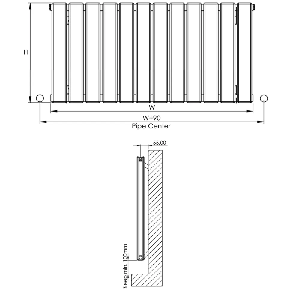 Carisa Plata Double Panel Horizontal Aluminium Radiator