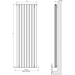 Carisa Plata Double Panel Vertical Aluminium Radiator