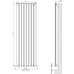 Carisa Plata Single Panel Vertical Aluminium Radiator