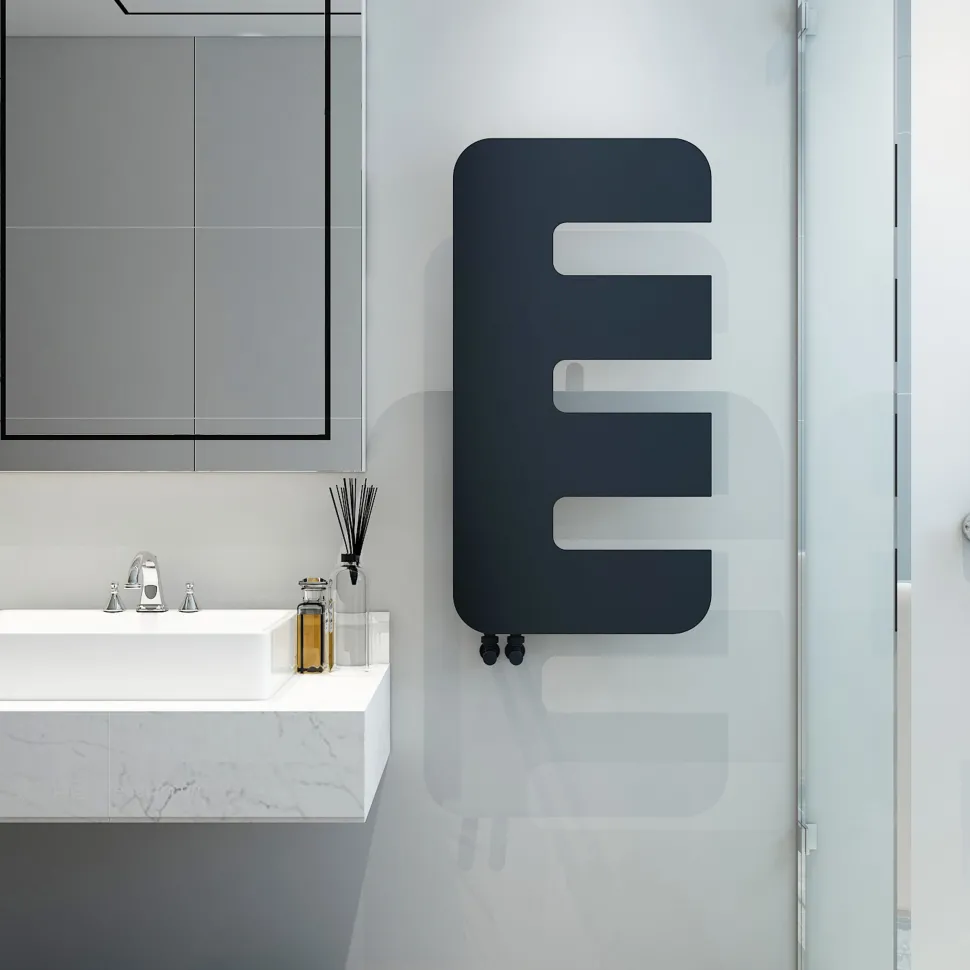 Carisa Rex Offset Single Panel Steel Designer Heated Towel Rail