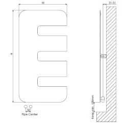 Carisa Rex Offset Single Panel Steel Designer Heated Towel Rail