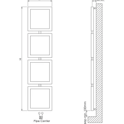 Carisa Ruma Stainless Steel Designer Heated Towel Rail