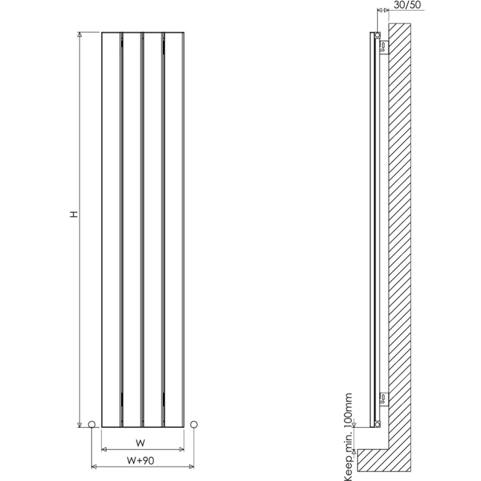 Carisa Step Vertical Single Panel Aluminium Radiator