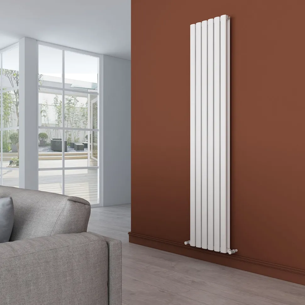 Carisa Tallis Oval Double Panel Vertical Aluminium Radiator