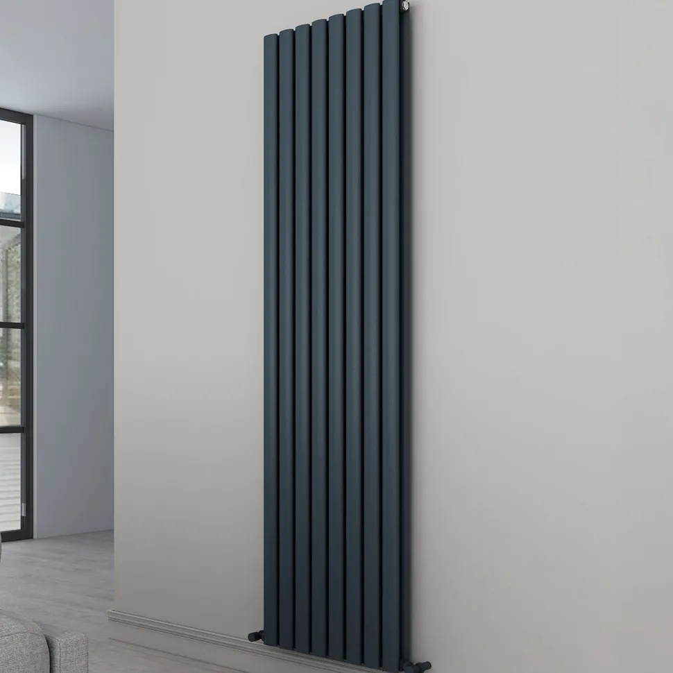 Carisa Tallis Oval Double Panel Vertical Aluminium Radiator