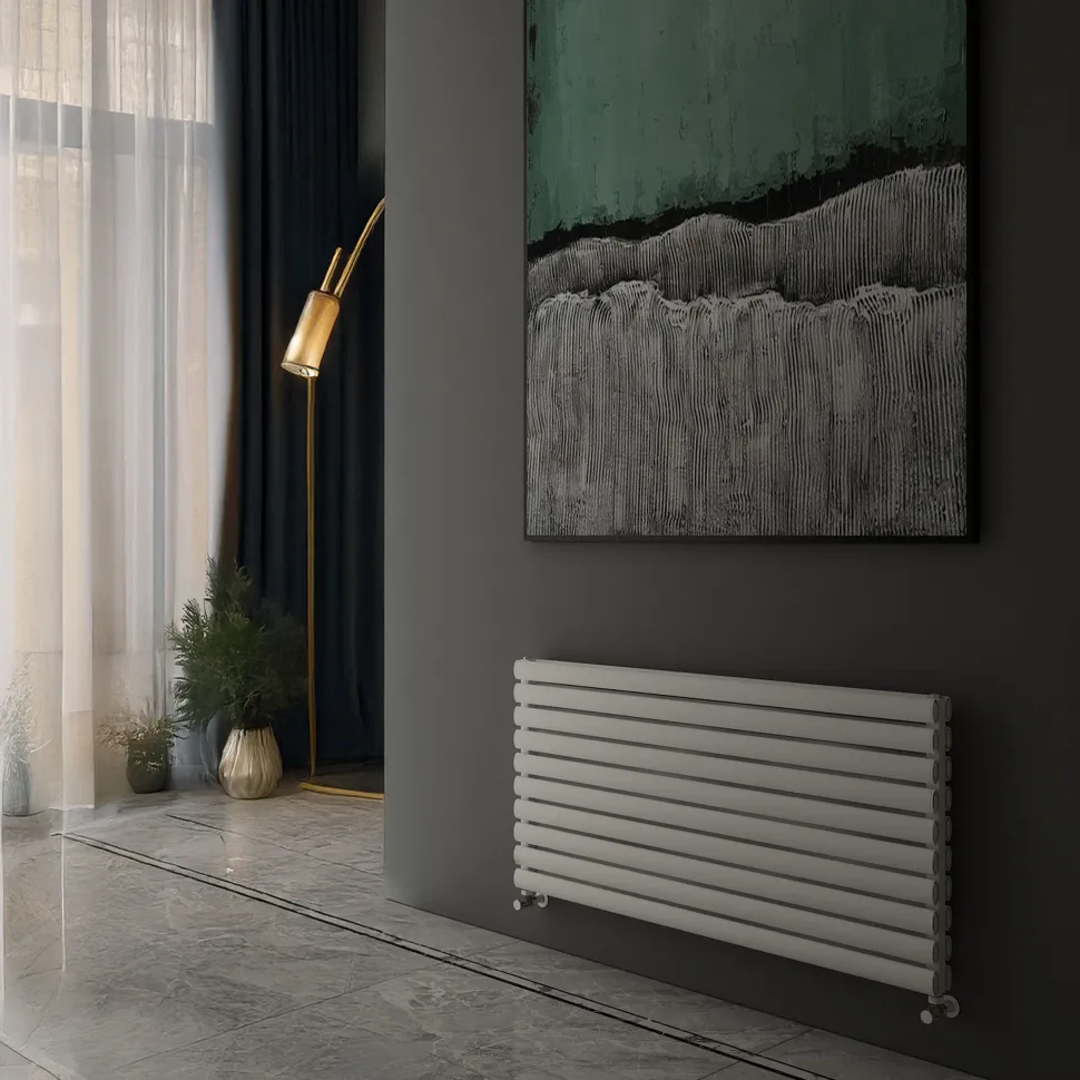Carisa Tallis XL Oval Double Panel Horizontal Aluminium Radiator