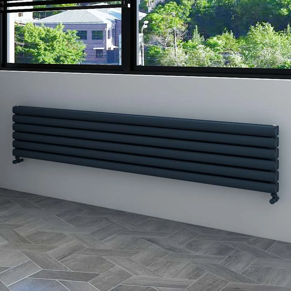 Carisa Tallis XL Oval Double Panel Horizontal Aluminium Radiator