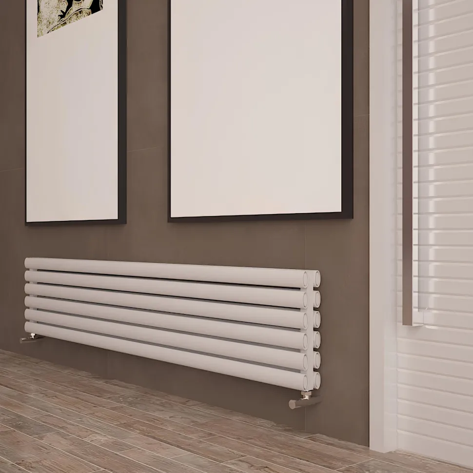 Carisa Tallis XL Oval Double Panel Horizontal Aluminium Radiator