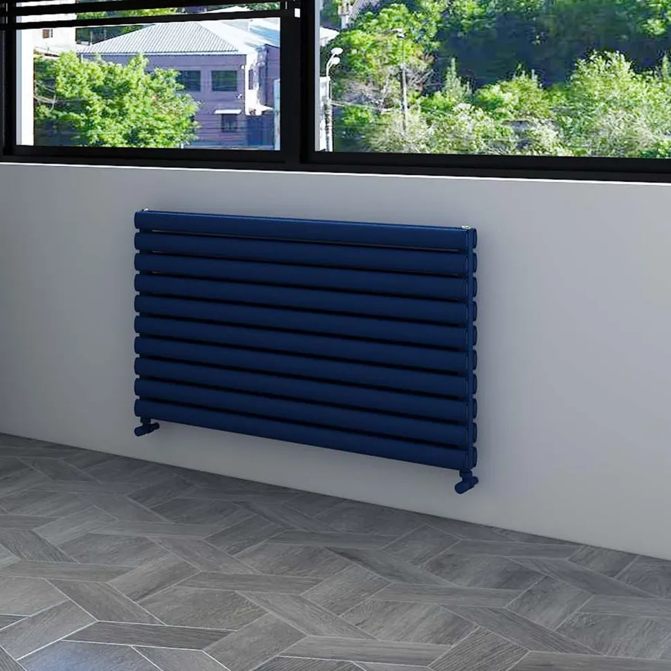 Carisa Tallis XL Oval Double Panel Horizontal Aluminium Radiator
