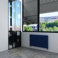 Carisa Tallis XL Oval Double Panel Horizontal Aluminium Radiator