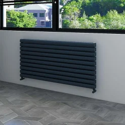 Carisa Tallis XL Oval Double Panel Horizontal Aluminium Radiator