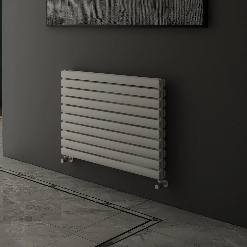 Carisa Tallis XL Oval Double Panel Horizontal Aluminium Radiator
