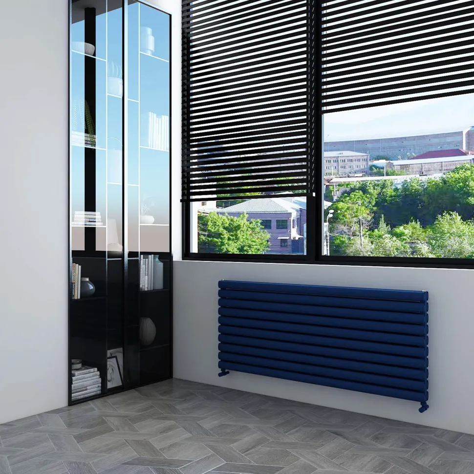 Carisa Tallis XL Oval Double Panel Horizontal Aluminium Radiator