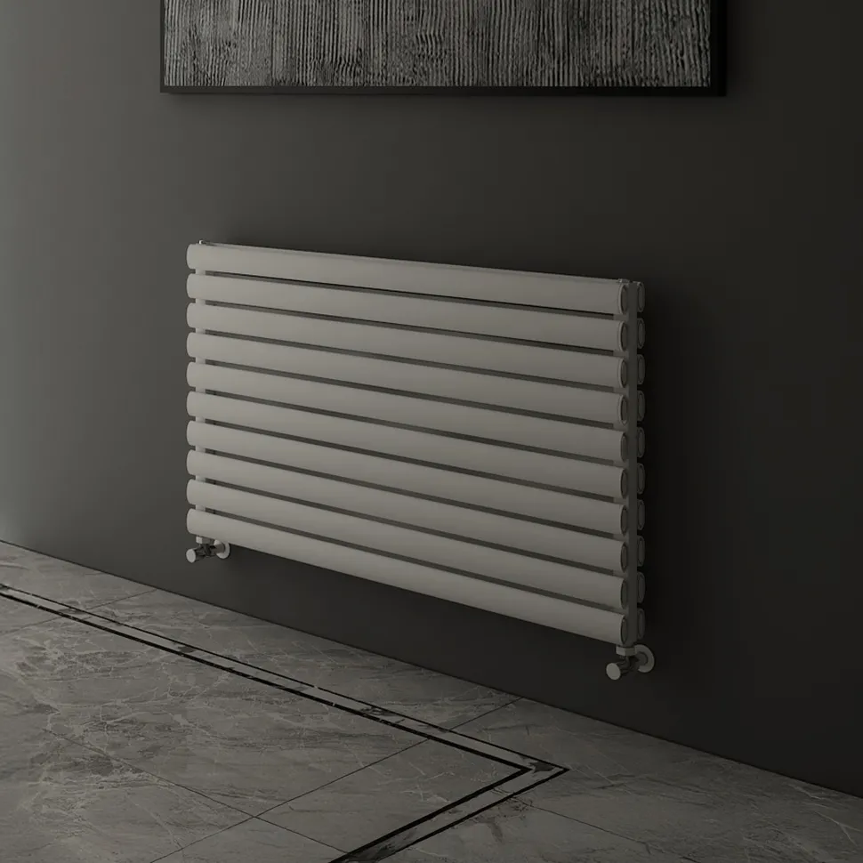 Carisa Tallis XL Oval Double Panel Horizontal Aluminium Radiator