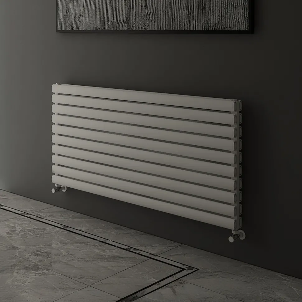 Carisa Tallis XL Oval Double Panel Horizontal Aluminium Radiator