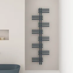 Carisa Unico Offset Aluminium Designer Heated Towel Rail
