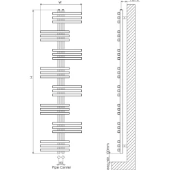 Carisa Unico Offset Aluminium Designer Heated Towel Rail
