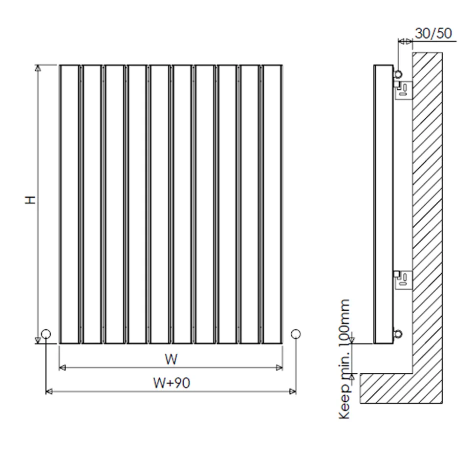 Carisa Vesta Oval Single Panel Horizontal Aluminium Radiator