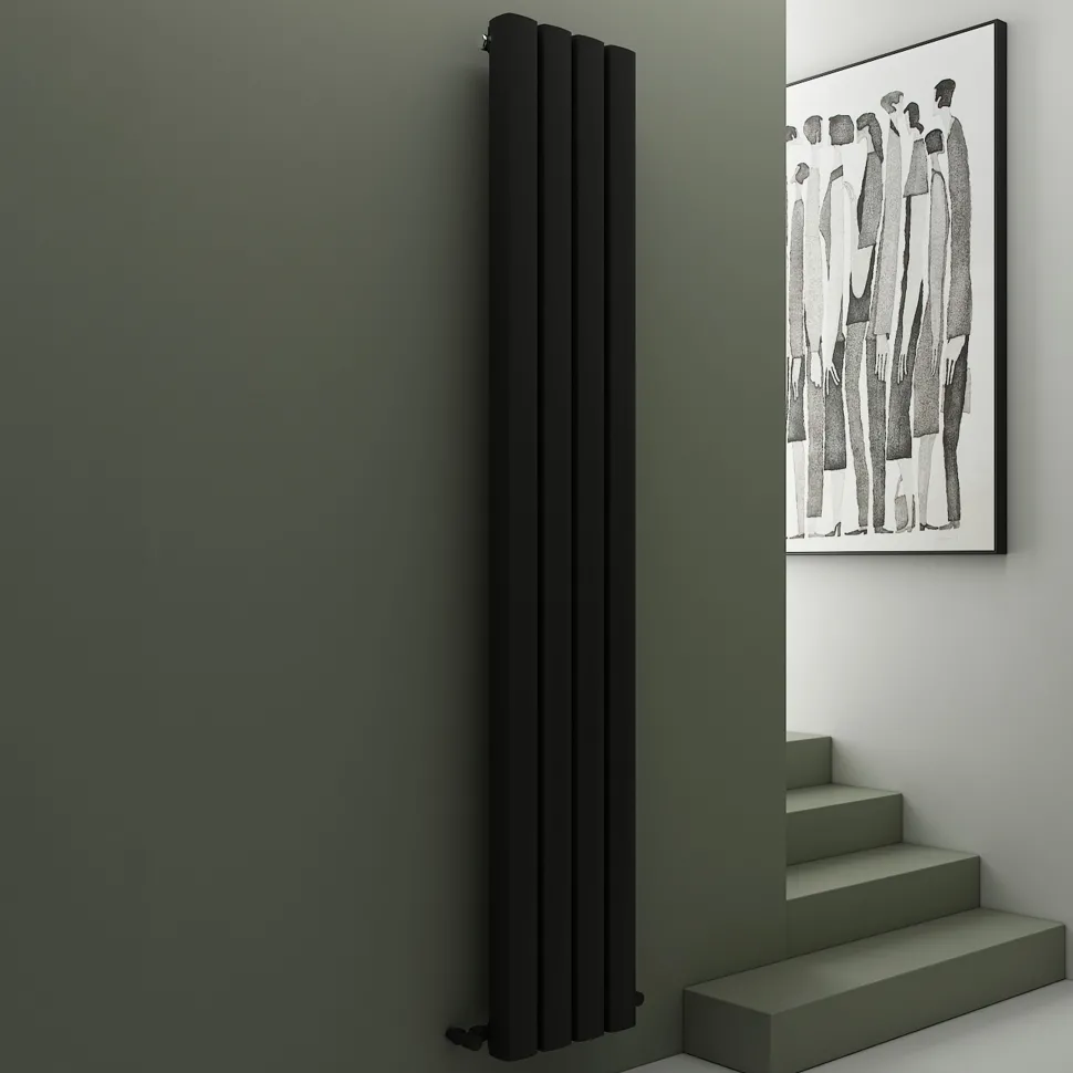 Carisa Vesta Oval Single Panel Vertical Aluminium Radiator