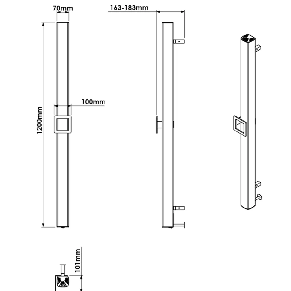 Carisa Vesta Single Electric Towel Bar