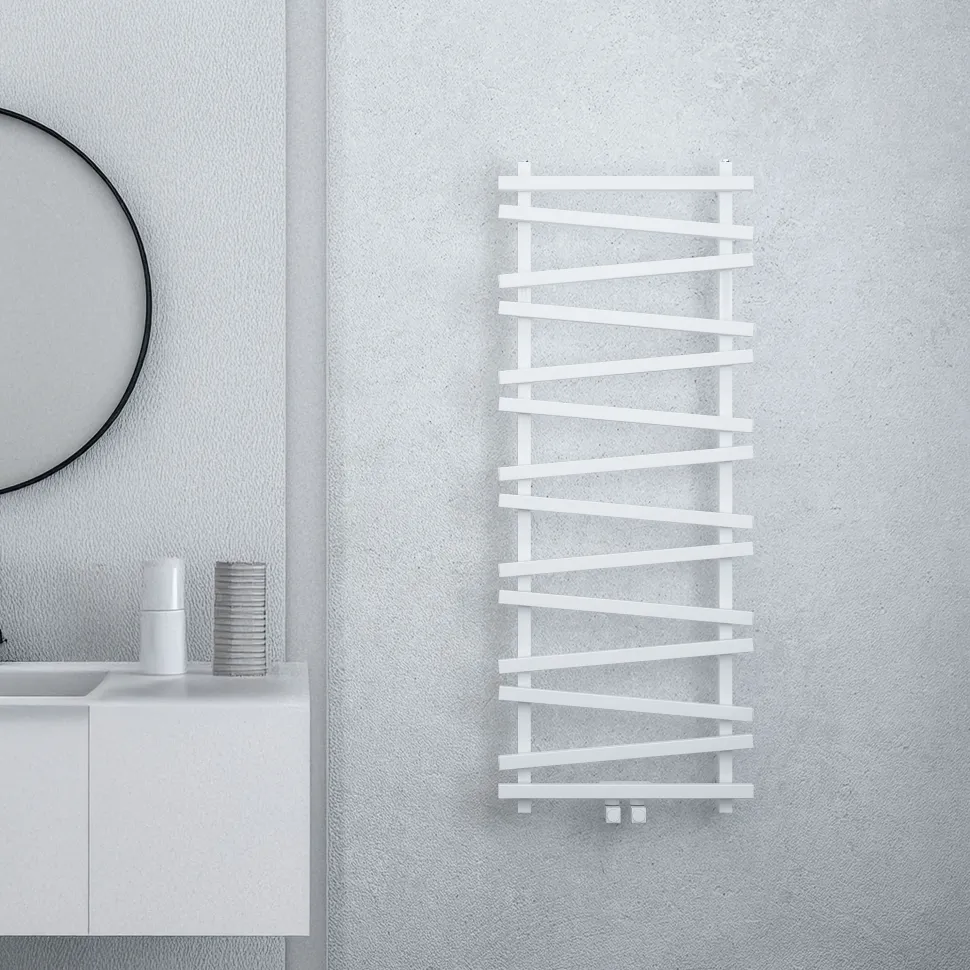 Carisa Vivek Angled Designer Aluminium Heated Towel Rail