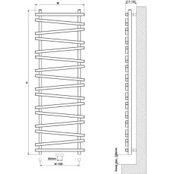 Carisa Vivek Angled Designer Aluminium Heated Towel Rail