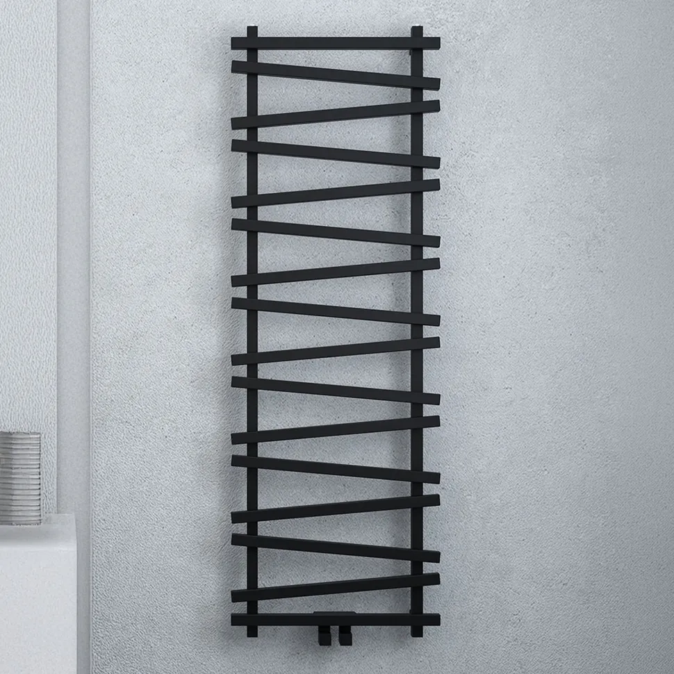 Carisa Vivek Angled Designer Aluminium Heated Towel Rail