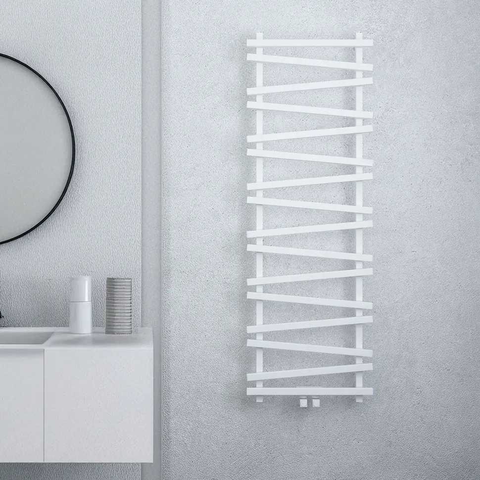 Carisa Vivek Angled Designer Aluminium Heated Towel Rail