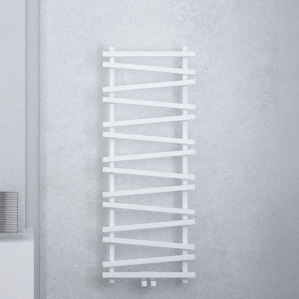 Carisa Vivek Angled Designer Aluminium Heated Towel Rail