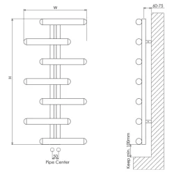 Carisa Vivi Offset Stainless Steel Designer Heated Towel Rail