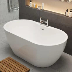 Carys Acrylic White Freestanding Bath - 1415 x 745mm