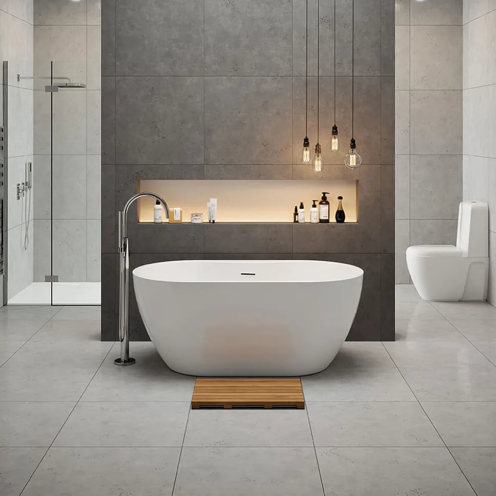 Carys Acrylic White Freestanding Bath - 1415 x 745mm