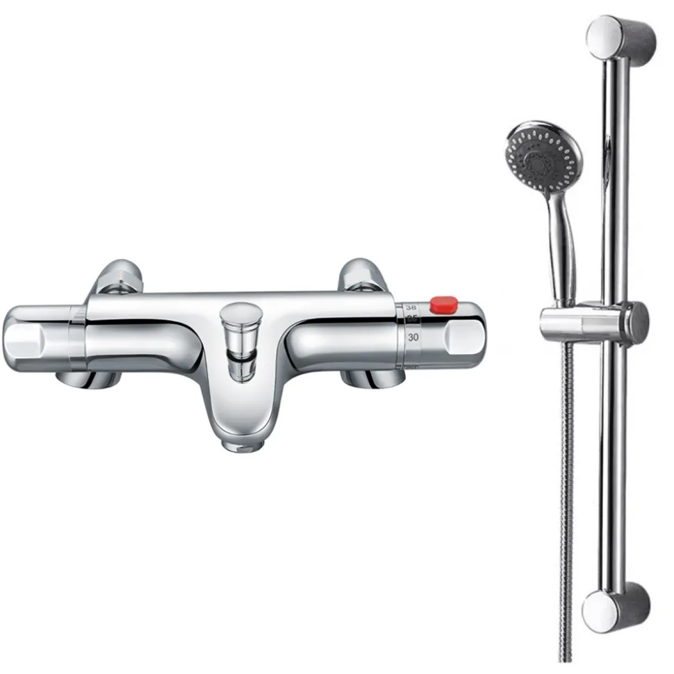 Clara Thermostatic Bath Shower Mixer & Slide Rail Kit
