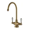 Clearwater Alrisha Traditional Twin Lever Mono Kitchen Mixer - Antique Bronze