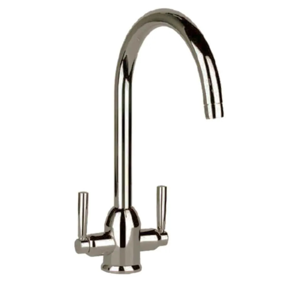 Clearwater Alzira Twin Lever Mono Kitchen Mixer with Swivel Spout