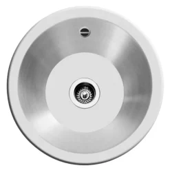 Clearwater Arco Mini Round Single Bowl Brushed Stainless Steel Sink - 355 x 355mm