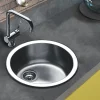 Clearwater Arco Round Single Bowl Brushed Stainless Steel Sink - 440 x 440mm