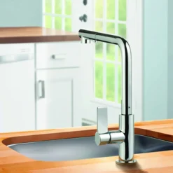 Clearwater Auriga Single Lever Mono Kitchen Tap With Pull Out Spray - Polished Chrome