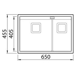 Clearwater Capri 1.75 Bowl Granite Composite Inset/Undermount Kitchen Sink - 650 x 455mm