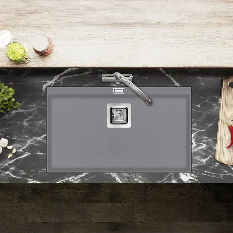 Clearwater Capri 1 Bowl Granite Composite Inset/Undermount Kitchen Sink - 740 x 455mm