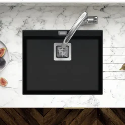 Clearwater Capri 1 Bowl Granite Composite Inset/Undermount Kitchen Sink - 505 x 405mm